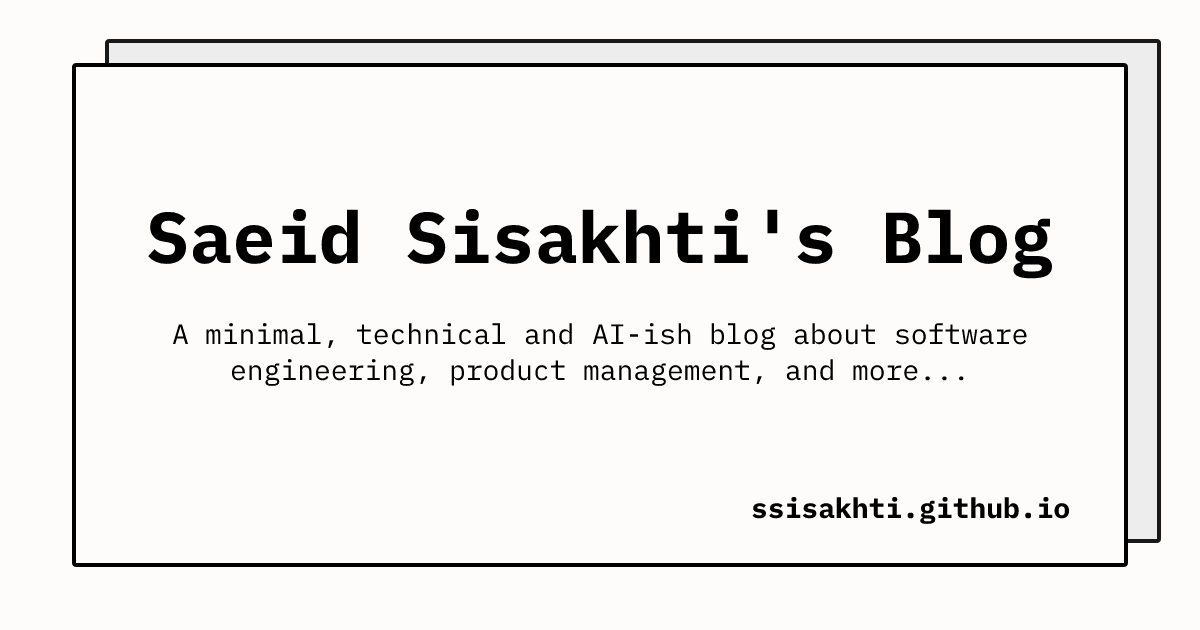 Saeid Sisakhti's Blog